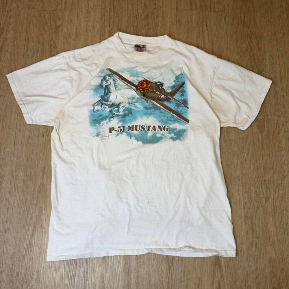 Oneita Men's White and Cream T-shirt